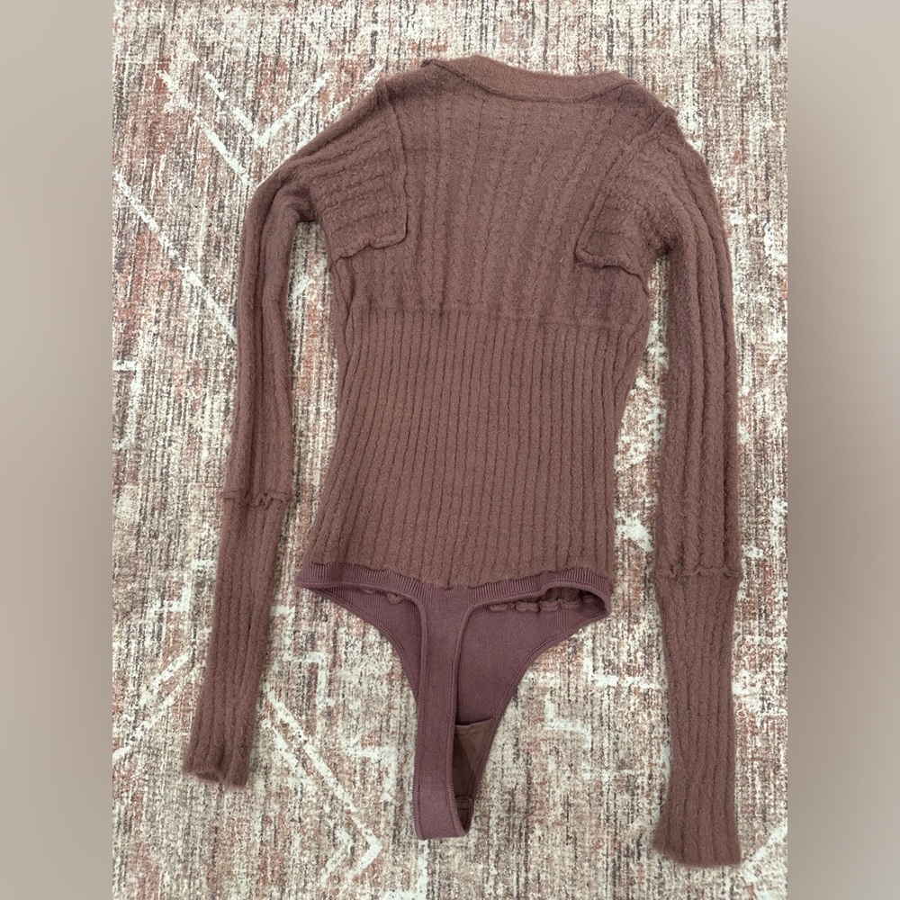 Intimately Free People Keep Me Warm Long Sleeve Sweater Bodysuit Size S - Picture 2 of 6